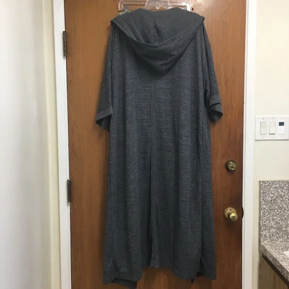 NWT Free People FP Beach Gray Jet Set Cardi Long Hooded Duster - Picture 5 of 15